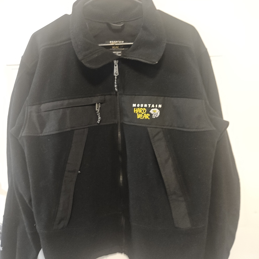 Vtg 90s Mountain Hardwear Black Full-Zip Fleece Jacket